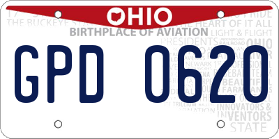 OH license plate GPD0620