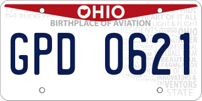 OH license plate GPD0621