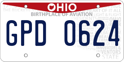 OH license plate GPD0624