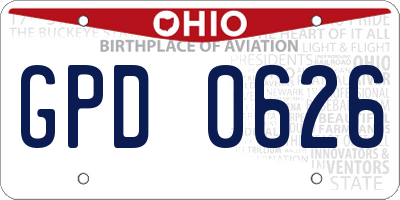 OH license plate GPD0626