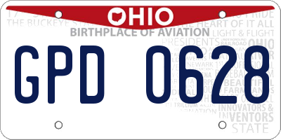 OH license plate GPD0628