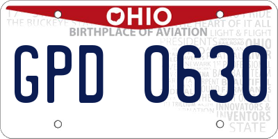 OH license plate GPD0630