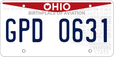 OH license plate GPD0631