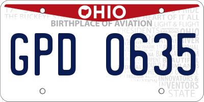 OH license plate GPD0635