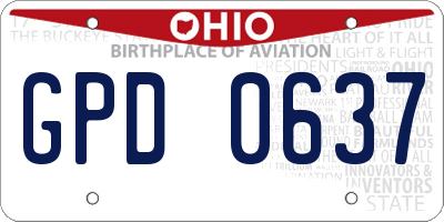 OH license plate GPD0637