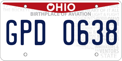 OH license plate GPD0638