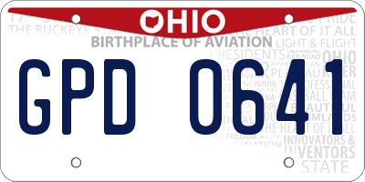 OH license plate GPD0641
