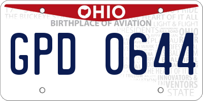 OH license plate GPD0644