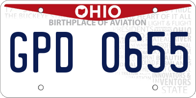OH license plate GPD0655