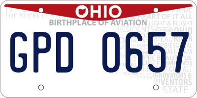 OH license plate GPD0657