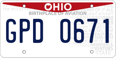 OH license plate GPD0671