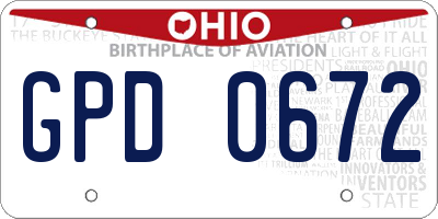 OH license plate GPD0672