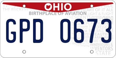 OH license plate GPD0673