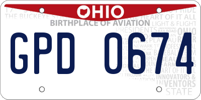 OH license plate GPD0674