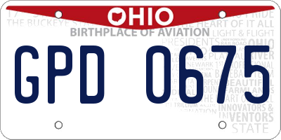 OH license plate GPD0675