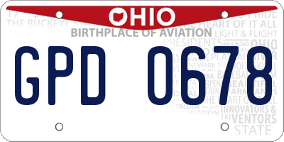 OH license plate GPD0678
