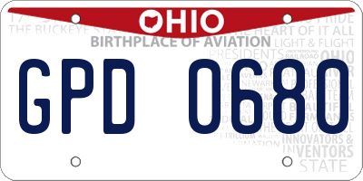 OH license plate GPD0680