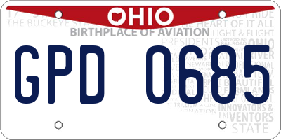 OH license plate GPD0685