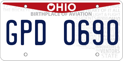 OH license plate GPD0690