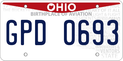 OH license plate GPD0693