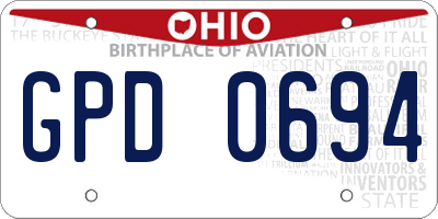 OH license plate GPD0694