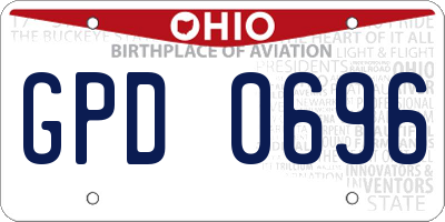 OH license plate GPD0696