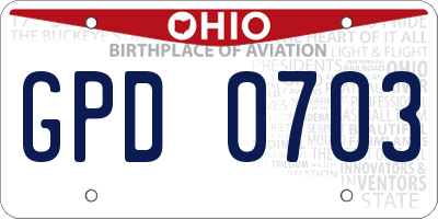 OH license plate GPD0703