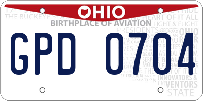 OH license plate GPD0704