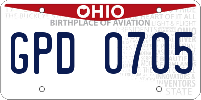 OH license plate GPD0705