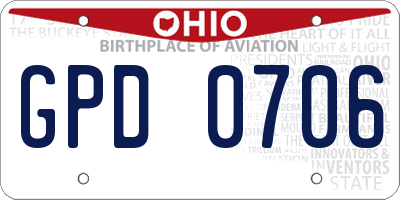 OH license plate GPD0706