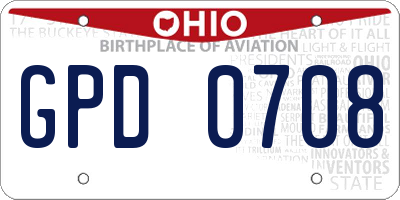OH license plate GPD0708