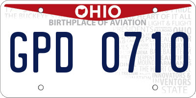 OH license plate GPD0710