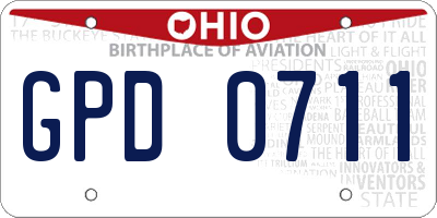 OH license plate GPD0711