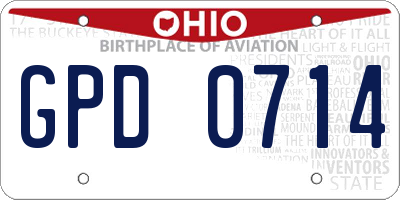 OH license plate GPD0714