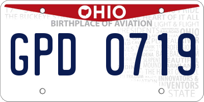 OH license plate GPD0719