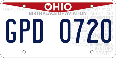 OH license plate GPD0720