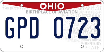 OH license plate GPD0723