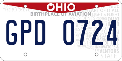 OH license plate GPD0724