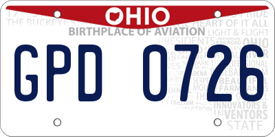 OH license plate GPD0726