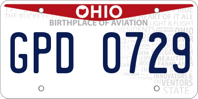 OH license plate GPD0729