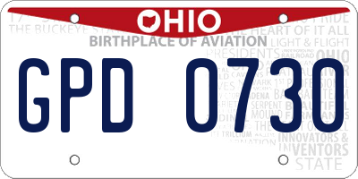OH license plate GPD0730