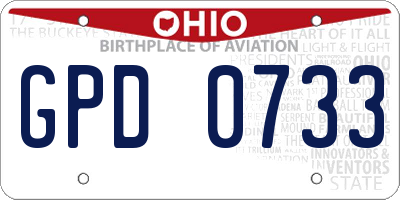 OH license plate GPD0733