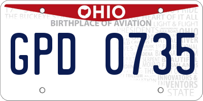 OH license plate GPD0735