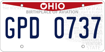 OH license plate GPD0737