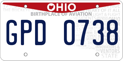 OH license plate GPD0738