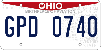 OH license plate GPD0740