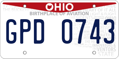 OH license plate GPD0743