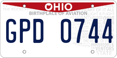 OH license plate GPD0744