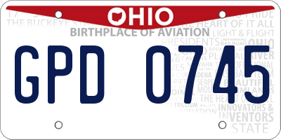 OH license plate GPD0745