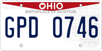 OH license plate GPD0746
